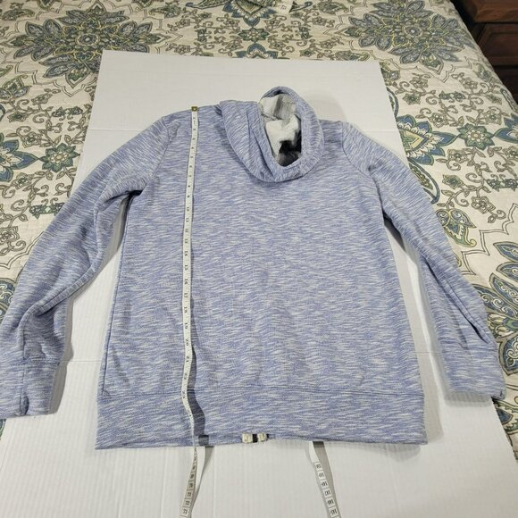 Gap Full Zip Hoodie Sweatshirt Jacket, Women M, Blue & White Heathered, EUC - Picture 11 of 12